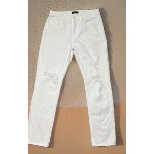7 For All Mankind Jeans Women’s 27 Josefina White Distressed Slim Boyfriend